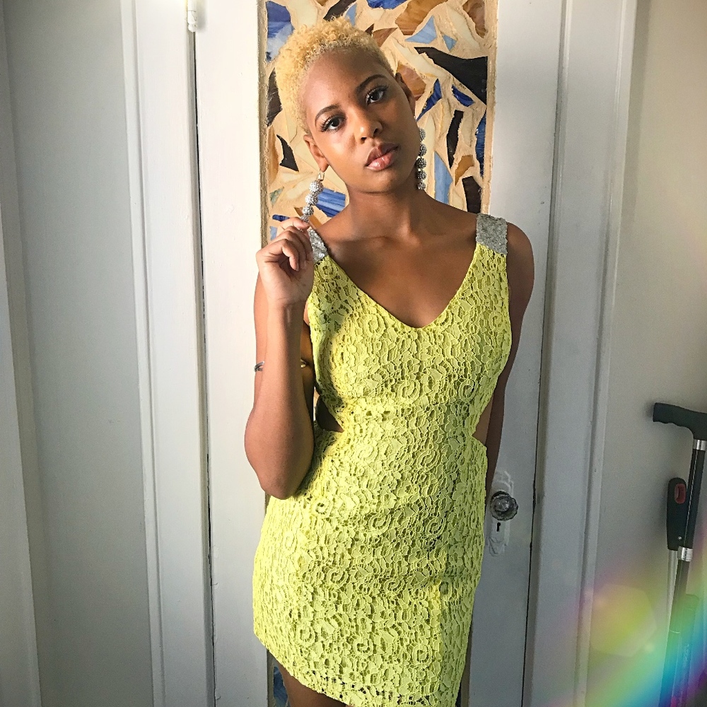 Lime Green Mini Dress